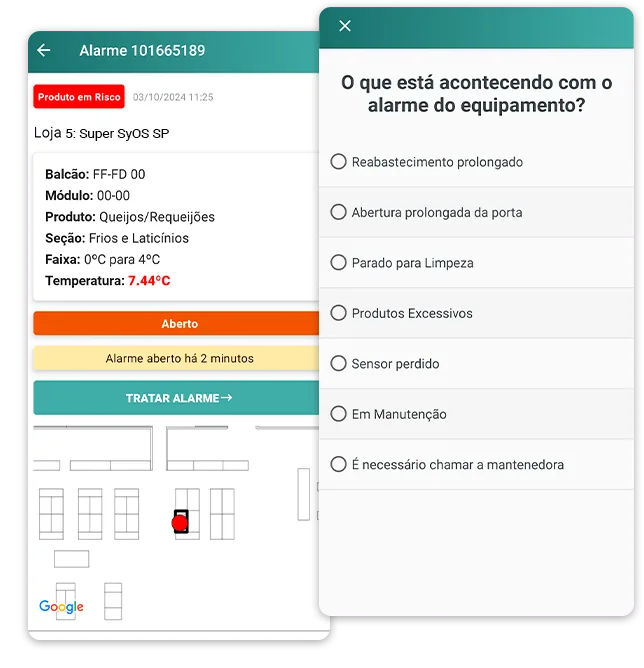 alarme de equipamentos